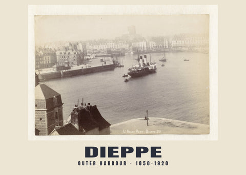 Antepuerto, Dieppe — 1850–1920 · Lámina fotográfica histórica