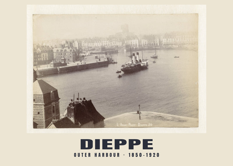 Antepuerto, Dieppe — 1850–1920 · Lámina fotográfica histórica