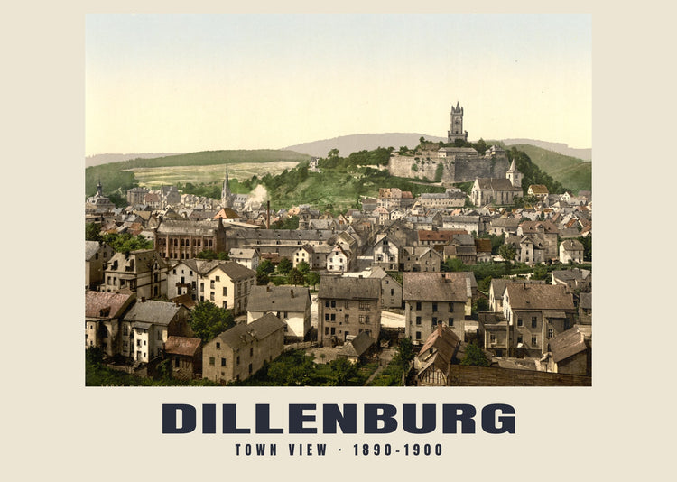 Stadsgezicht, Dillenburg — 1890–1900 · Historische fotochroomprint