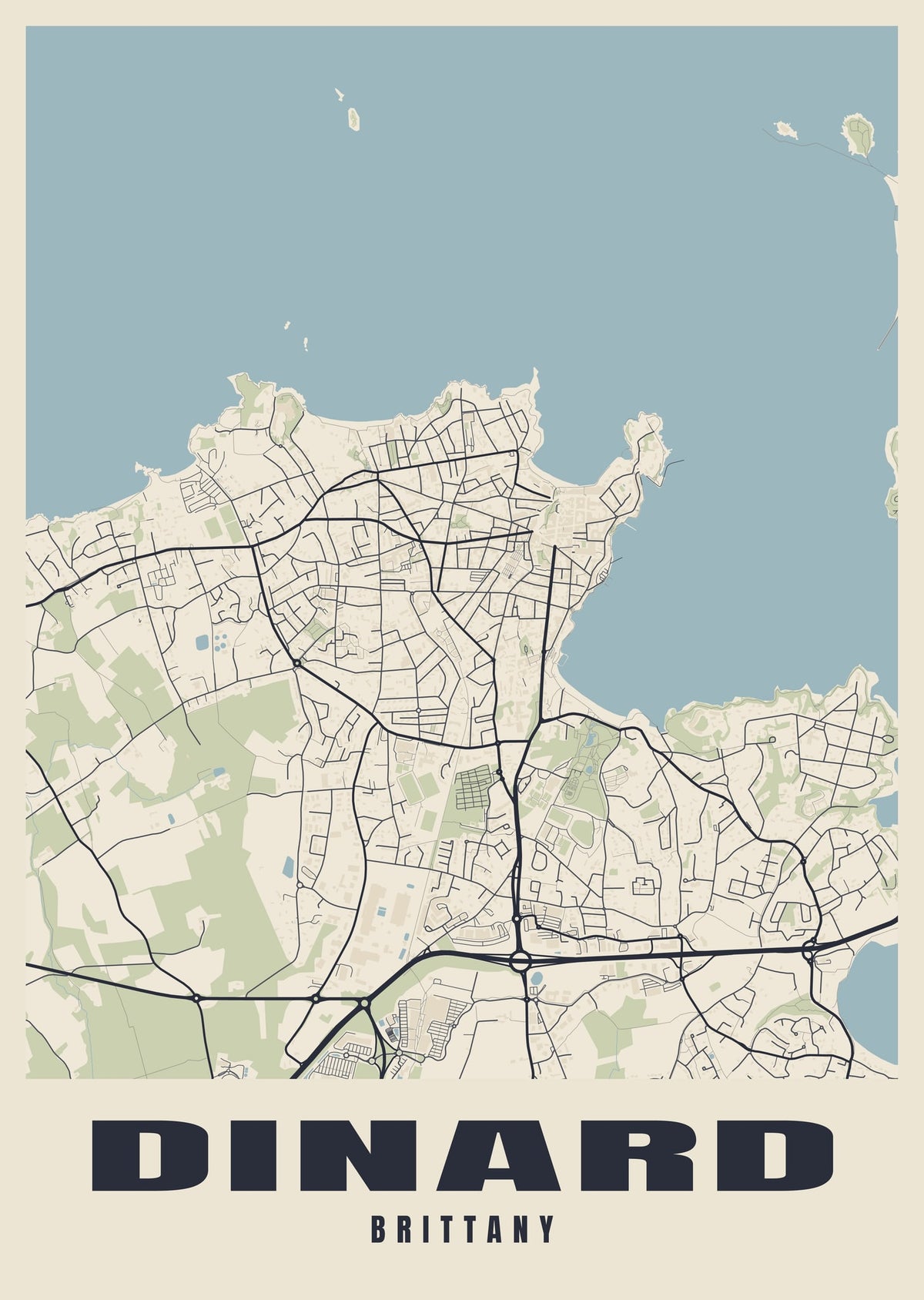 Street map poster of Dinard, Brittany