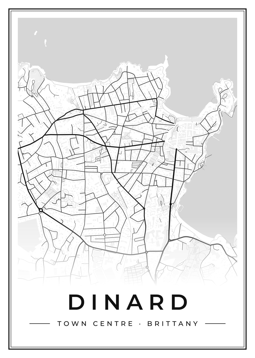 Street map poster of Dinard town centre, Brittany