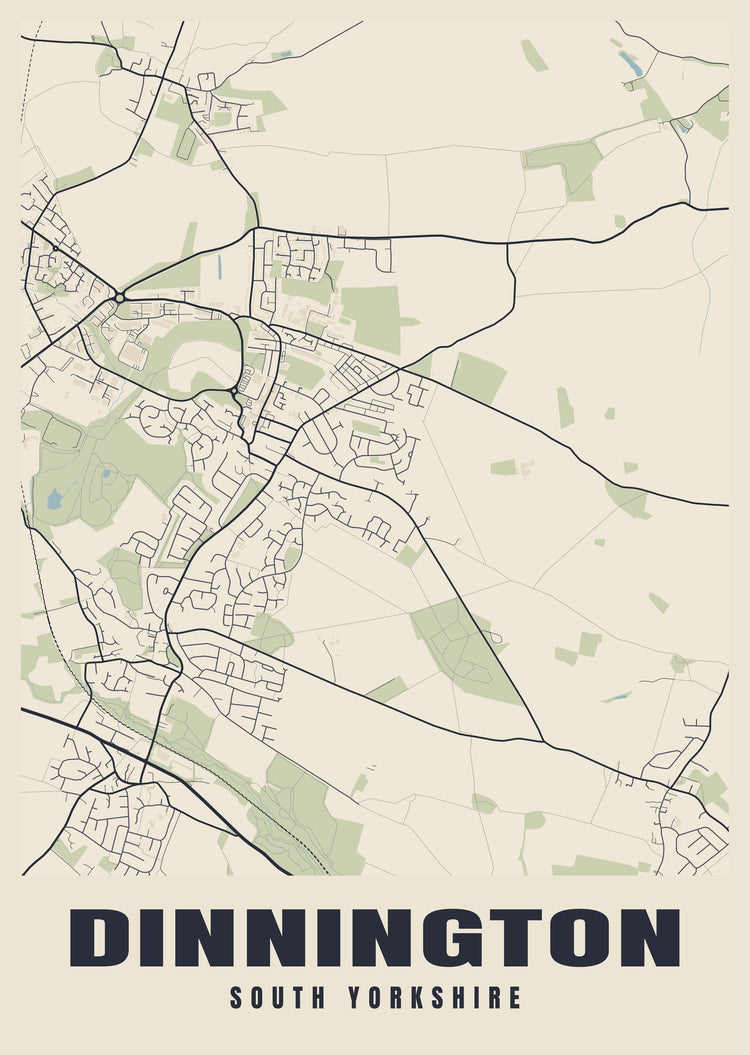 Dinnington Street Map Poster