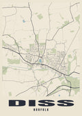Street map poster of Diss, Norfolk