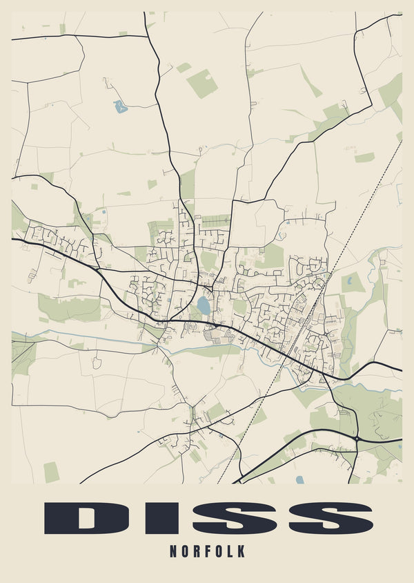 Diss Street Map Poster