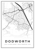 Street map poster of Dodworth village centre, South Yorkshire