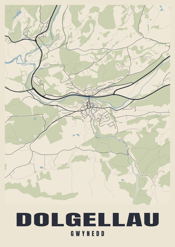 Dolgellau Street Map Poster