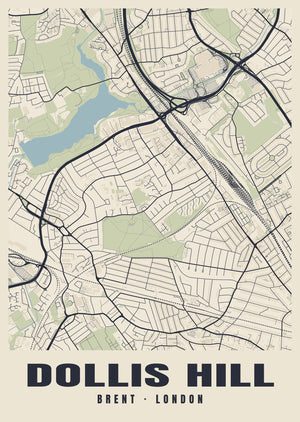 Dollis Hill Heritage Street Map Poster