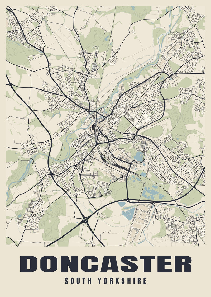 Doncaster Street Map Poster