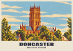 Doncaster Minster poster, Retro Railway style