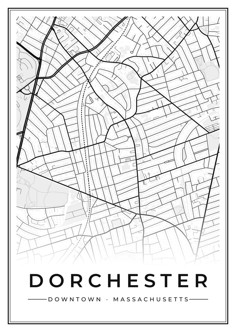 Dorchester Downtown Street Map Poster