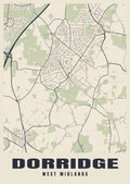 Street map poster of Dorridge, West Midlands