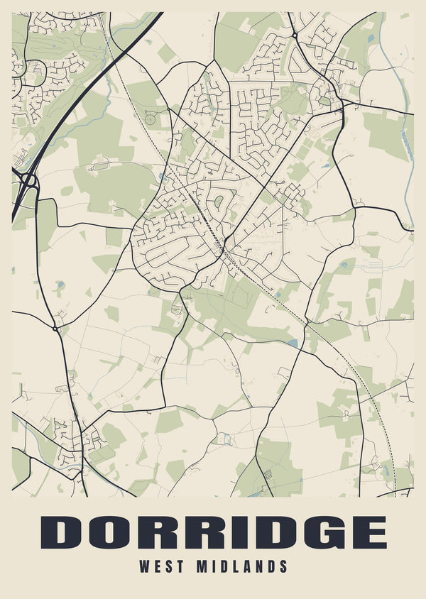 Dorridge Street Map Poster