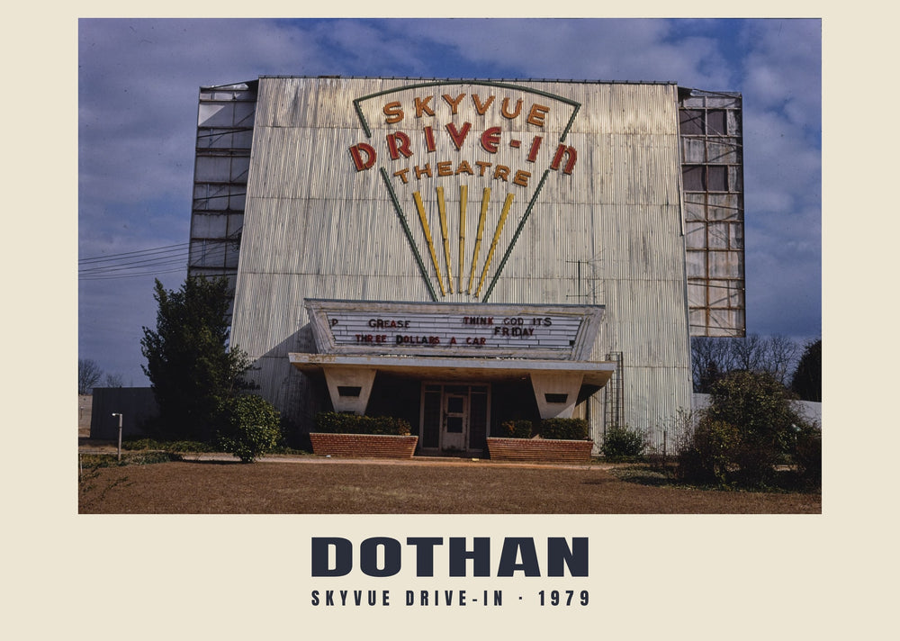 Skyvue Drive-In, Dothan, Alabama — 1979 · Wydruk historycznej fotografii
