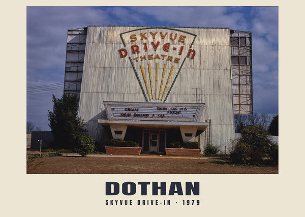 Skyvue Drive-In, Dothan, Alabama — 1979 · Historische fotoprint