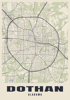 Street map poster of Dothan, Alabama