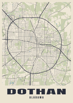 Dothan Street Map Poster