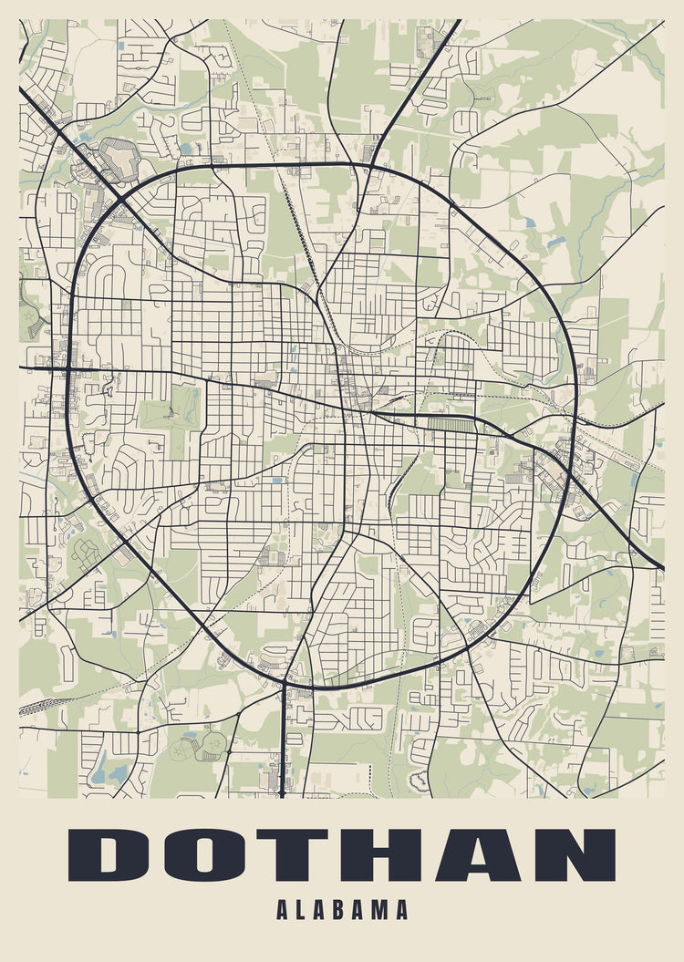 Dothan Street Map Poster