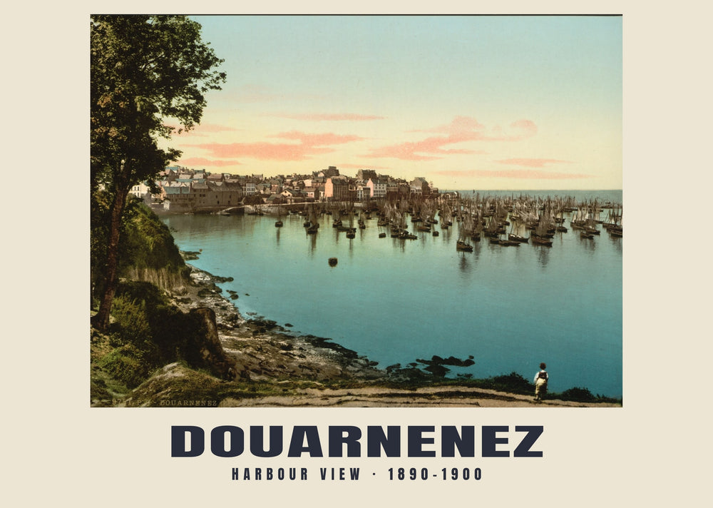 Harbour View, Douarnenez — 1890–1900 · Vintage photochrom print