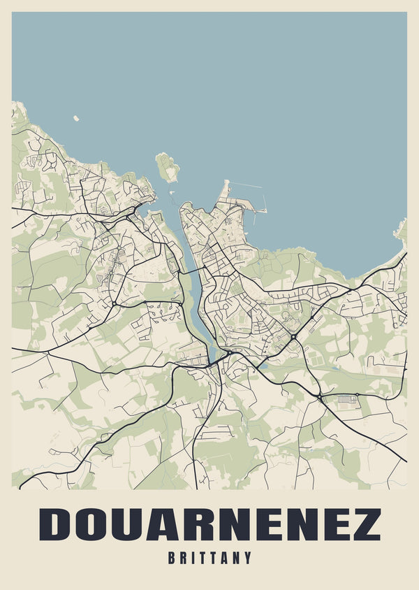Douarnenez Street Map Poster