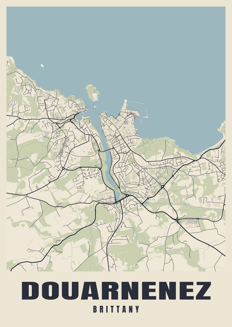 Douarnenez Street Map Poster