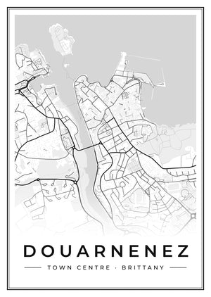 Douarnenez Town Centre Street Map Poster