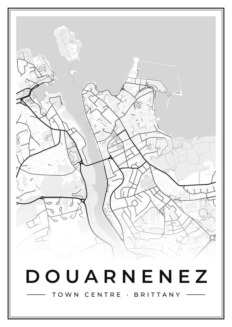 Douarnenez Town Centre Street Map Poster