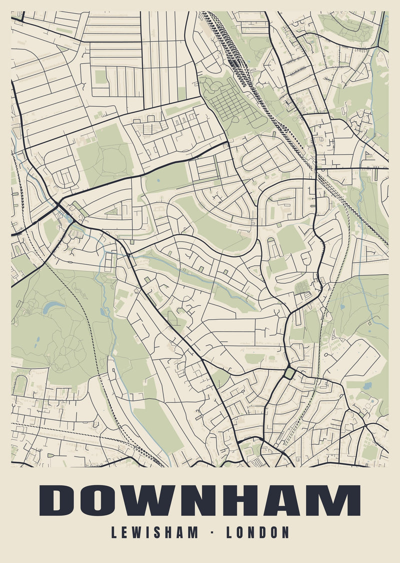 Downham Heritage Street Map Poster