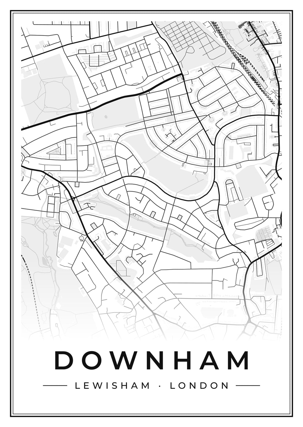 Street map poster of Downham, Lewisham, London
