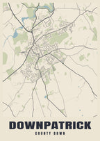 Street map poster of Downpatrick, County Down