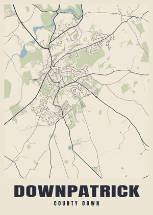Downpatrick Street Map Poster