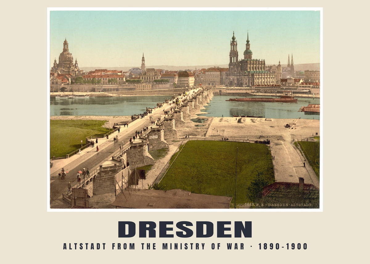 Oude stad vanuit het ministerie van Oorlog, Dresden, 1890–1900