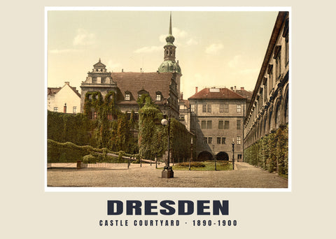 Castle Courtyard, Dresden — 1890–1900 · Vintage photochrom print