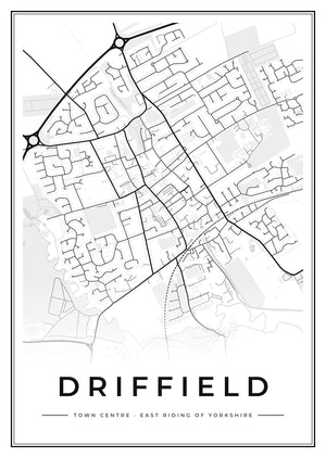 Driffield Town Centre Street Map Poster