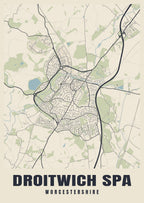 Street map poster of Droitwich Spa, Worcestershire