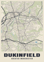 Street map poster of Dukinfield, Greater Manchester