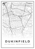 Street map poster of Dukinfield town centre, Greater Manchester