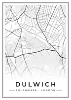 Street map poster of Dulwich, Southwark, London