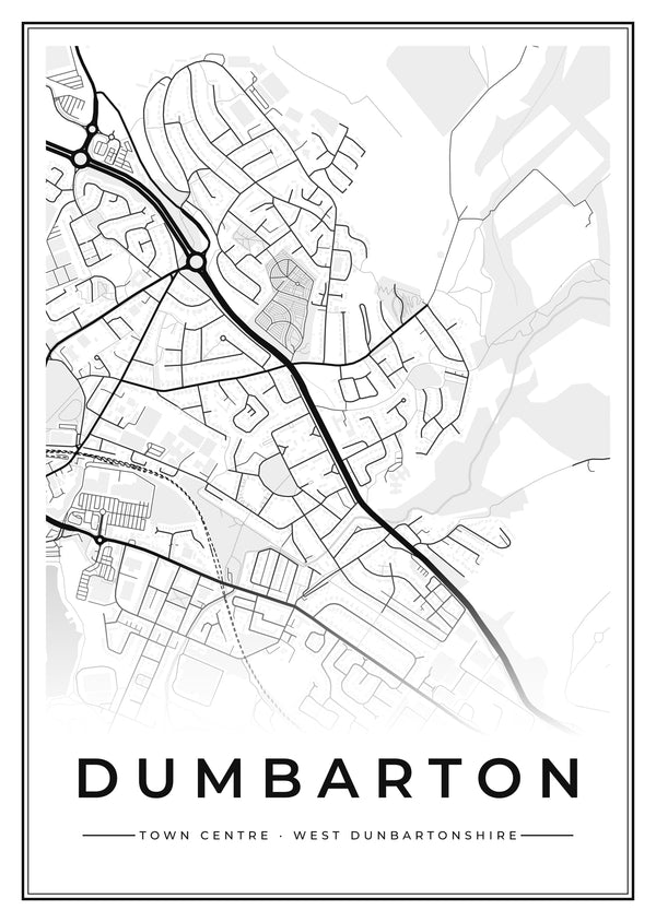 Dumbarton Town Centre Street Map Poster