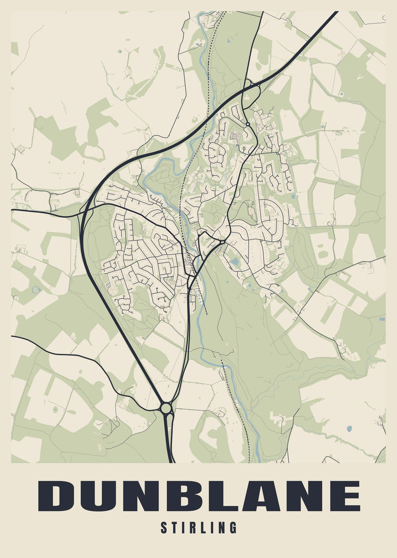 Dunblane Street Map Poster
