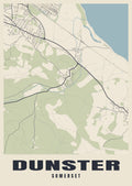 Street map poster of Dunster, Somerset