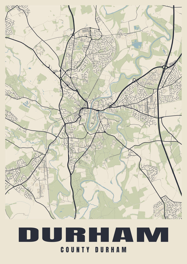 Durham Street Map Poster