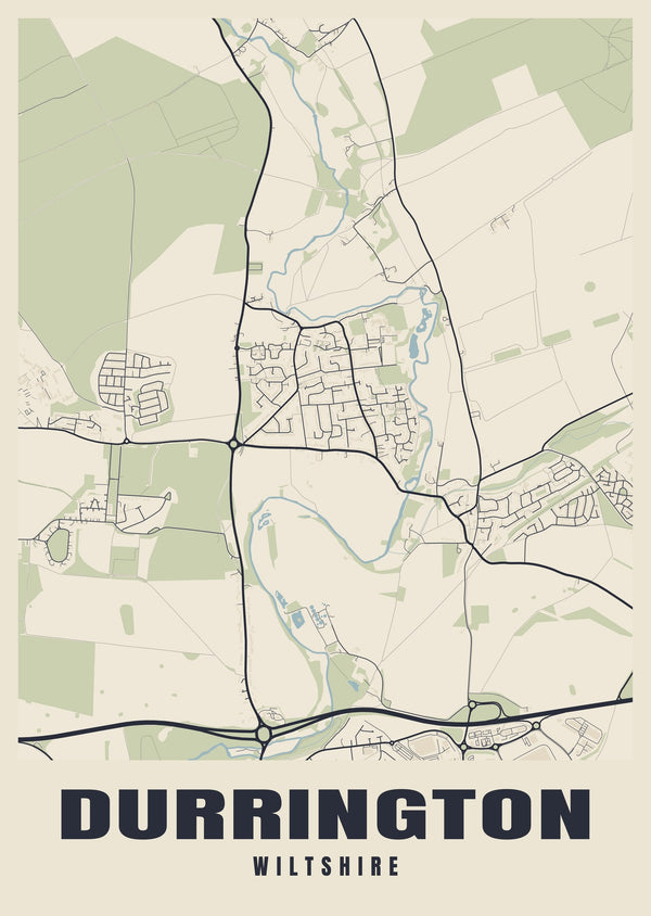 Durrington Street Map Poster