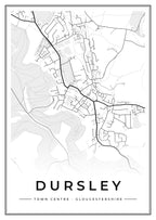 Street map poster of Dursley town centre, Gloucestershire