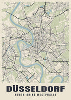 Street map poster of Düsseldorf, North Rhine-Westphalia