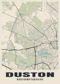 Street map poster of Duston, Northamptonshire