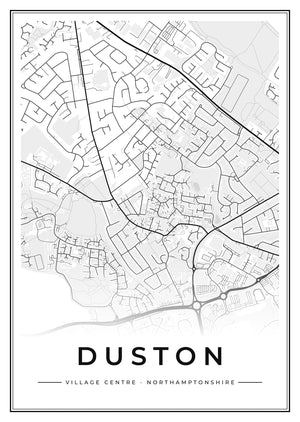 Duston Village Centre Street Map Poster