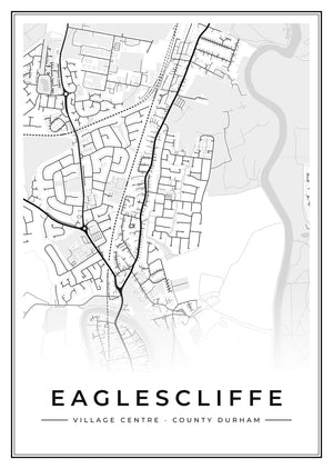 Eaglescliffe Village Centre Street Map Poster