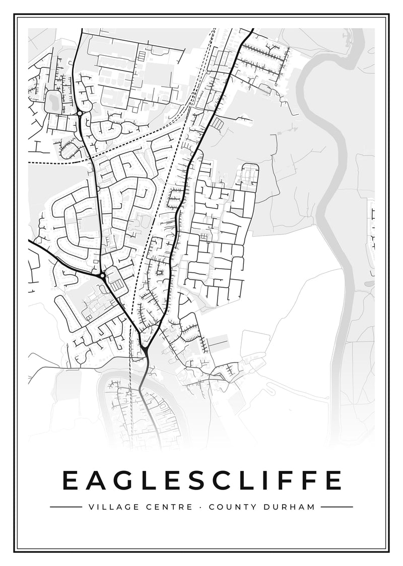 Eaglescliffe Village Centre Street Map Poster