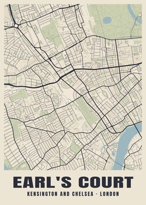 Earl's Court Heritage Street Map Poster