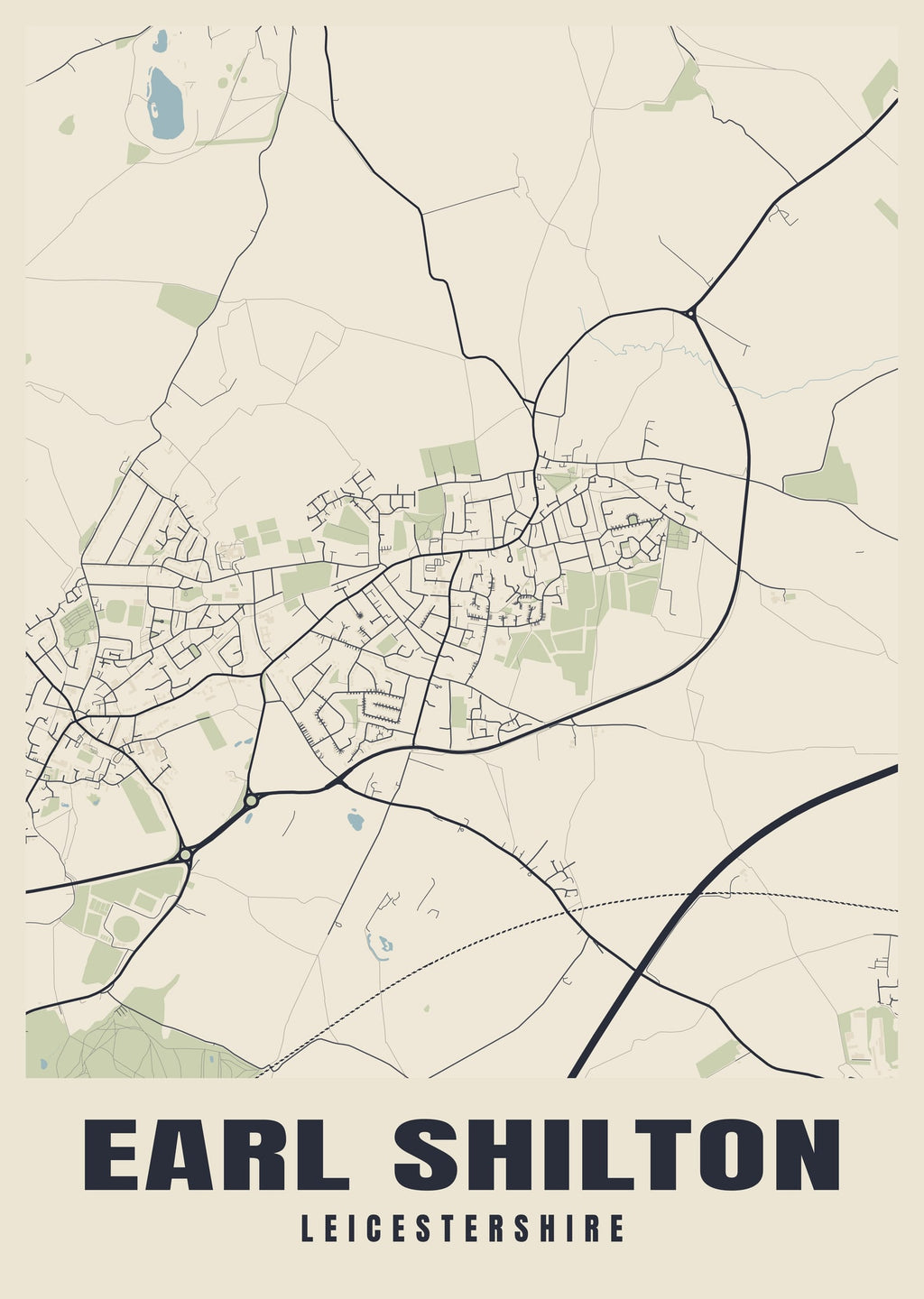 Street map poster of Earl Shilton, Leicestershire